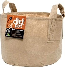 Dirt Pot With Handle, 5 Gallon, Tan Flexible Portable Fabric, Hydrofarm Hgdbt5H. - £20.73 GBP