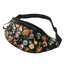 Ghost Face Print Waist Bag Scary Halloween Fisherman Work Waist Pack Funny Polye - £59.61 GBP