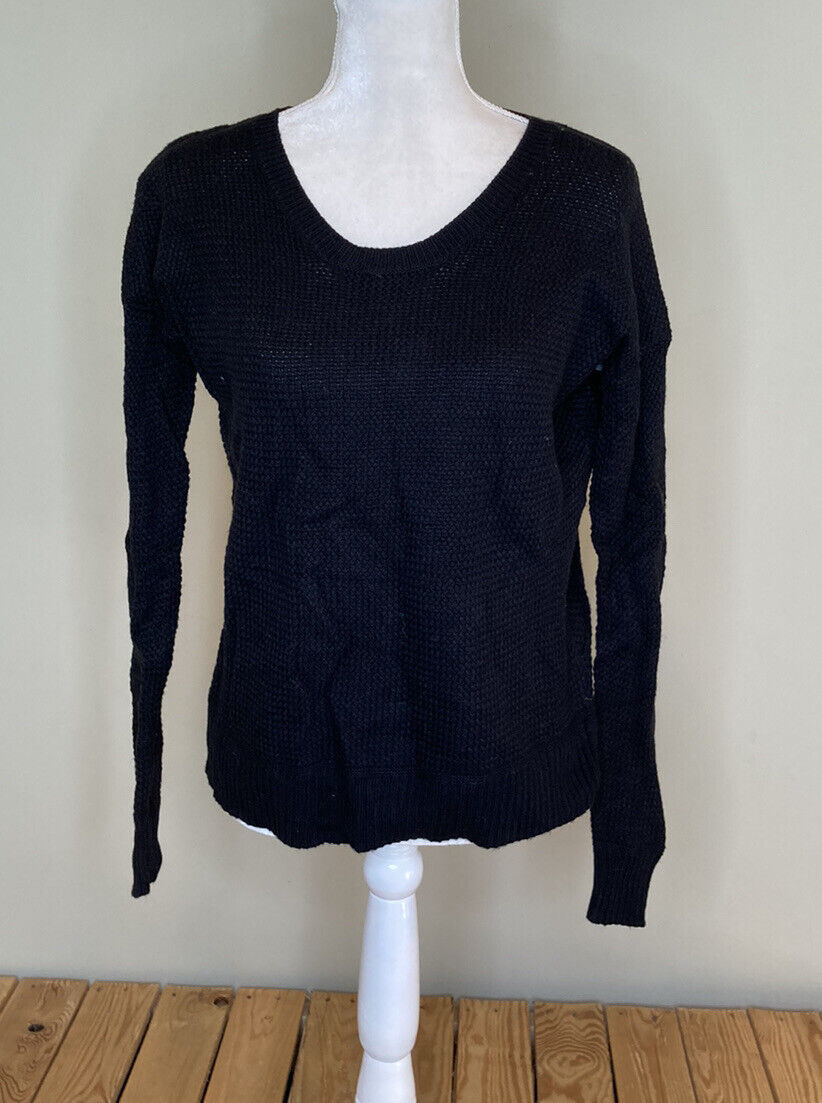 Primary image for madewell NWOT women’s v neck knit pullover sweater Size XXS Black D6