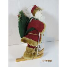 Skiing Santa Claus Christmas Ornament Hanging Decoration Festive Winter Holiday - $16.39