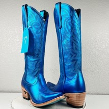 NEW Lane SMOKESHOW Womens Blue Cowboy Boots 7 Leather Western Snip Toe 1... - $247.50