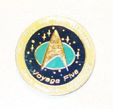 Star Trek: The Next Generation Voyage Five Cast and Crew Logo Metal Enamel Pin - £4.77 GBP