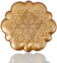 Martha Stewart Collection Figural Gold Snowflake Glass Appetizer Plates,... - $25.52