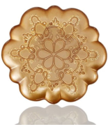 Martha Stewart Collection Figural Gold Snowflake Glass Appetizer Plates,... - £20.46 GBP