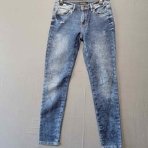 Joe Fresh Womens Jeans Size 4 Blue Retro Acid Wash Distressed Skinny Ult... - $13.01