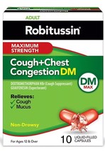 Robitussin Adult Maximum Strength Cough +Chest Congestion Dm Max Liquid ... - $7.97