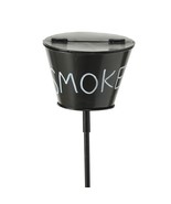 Outdoor Smoke Ashtray, Lidded Bucket On Stake With Prong Post, Garden St... - $62.99