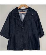 Denim Jean Jacket with Three-Quarter Sleeves - $15.68