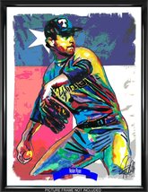 Nolan Ryan Texas Rangers Pitcher Baseball Poster Print Wall Art 18x24 - £21.14 GBP