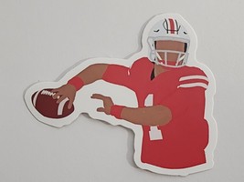 Football Player with No Facial Features Throwing Ball Sticker Decal Awesome Fun - £1.84 GBP