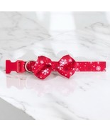 Marry &amp; Bright Holiday Dog Collar Red Snowflake Paw Print Candy Cane Siz... - $16.28 CAD