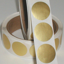Dull Gold Metallic Foil Seals, 1 Inch Circle, Roll of 1,000 Peel &amp; Stick... - $20.89