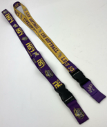 Lot of 2 x LSU Tigers Fan Purple Keychain Lanyard Reversible - SOFTBALL - $266.64 MXN