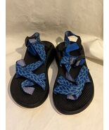 Chaco Z2 Aqua Blue Blend Aztec Black Sole Toe Loop Sandals Women’s Size ... - $1,058.93 MXN