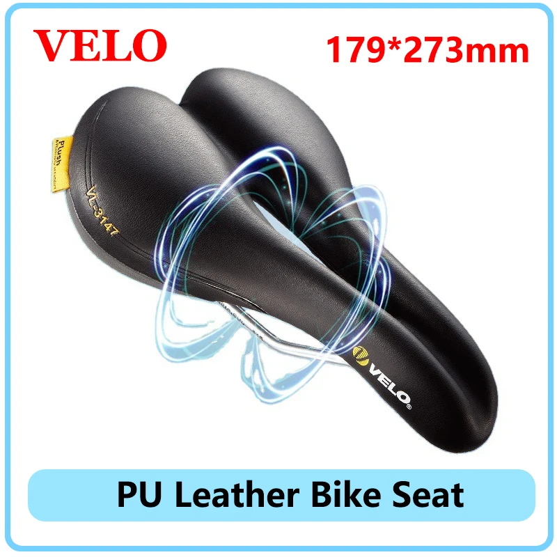 VELO Bike Saddle MTB Road Bike Seat PU Leather Gel Filled Cycling Cushion Soft S - £100.20 GBP