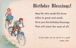 Children-Bicycle-Bible Verses-Psalms-Nehemia-Isaih Cartoline ~ Lotto Di 3 - £9.37 GBP