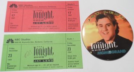 The Tonight Show Jay Leno 1994 Metal Button 3 Inch MGM Grand + Ticket St... - £15.53 GBP