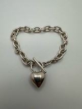 Vintage Sterling Silver Heart Choker Bracelet 7.75” - £35.95 GBP