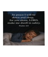 Psalm 4:8 Bible Verse Throw Blanket 50&quot; x 60&quot; Christian Insperational - $63.24 CAD