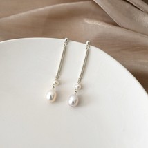 ASHIQI Natural Freshwater  Long Earrings 925 Silver Fashion Jewelry for Women - £17.56 GBP