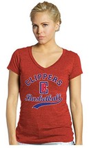 NWT NBA Los Angeles Clippers &quot;Paul - 3&quot; Women&#39;s Size Medium Red V-Neck Tee Shirt - £15.78 GBP