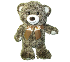 Fao Schwarz Brown Shaggy Teddy 19" Bear Gold Ribbon Plush Stuffed Animal 2018 - £12.62 GBP