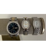 3 DMQ CZ Women’s Wrist Watch Lot Stainless - £14.83 GBP