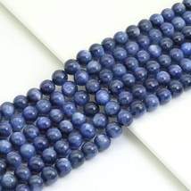 Genuine Blue Kyanite Round Smooth Beads, Sku#U1901 - $42.00+