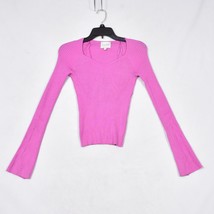 Pink Rose Women&#39;s Ribbed Fitted Sweater XS Pink Round Neck - £13.32 GBP