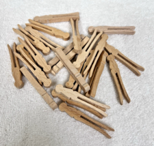 Vintage Lot Of 25 Small Wooden Toy Clothespins Round Head Top Arts &amp; Cra... - $16.34