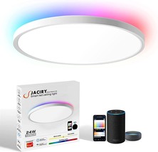 Smart Led Ceiling Light, Jaciry 24W 12 Inches Rgb Flush Mount Ceiling Light - £35.11 GBP