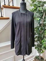 Cabi Women Black Rayon Long Sleeve Full Zip Front Zip Fitted Jacket Size Medium - £51.11 GBP