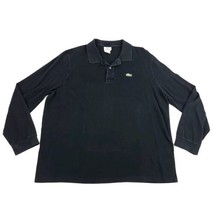 Lacoste Polo Shirt Size 8 Classic Fit Black Crocodile Long Sleeve Mens - £21.22 GBP