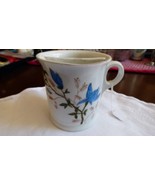 Vintage  Porcelain Blue color  floral Shaving Cup Mug - £15.57 GBP
