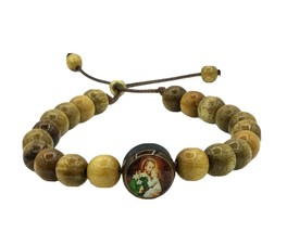 Catholic Saint St Joseph Bracelet Wooden Beads Mens Womens Pulserade San... - £10.85 GBP