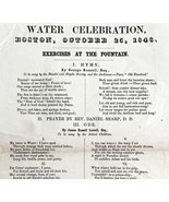 1848 Water Celebration Hymn Victorian Program Boston Nathan Hale RARE DW... - £235.67 GBP