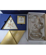 Swarovski Large &amp; Small 2015 GOLD Star/Snowflake/Xmas Ornament w/holder ... - $120.00