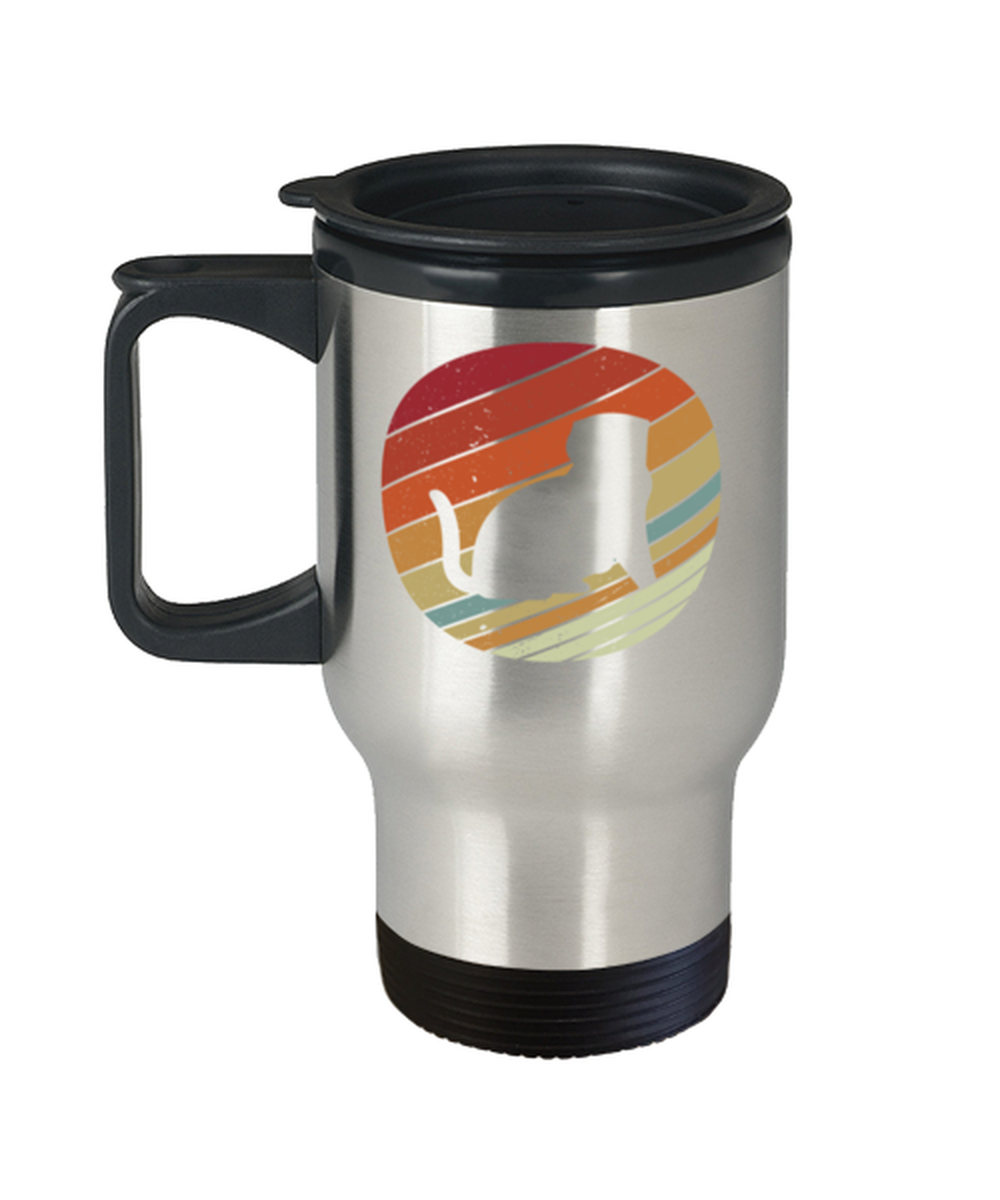 Retro Vinatge Style Cat Lover Scottish Fold Travel Mug Gift Idea  - $24.95