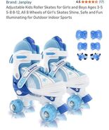 Adjustable Kids Roller Skates for Girls and Boys Ages 3-5 5-8 8-12, All ... - $41.66 CAD