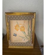 VTG Eaton&#39;s Magnetic Gold Gilt Wood Faux Bamboo Magnetic Picture Photo F... - $38.61