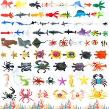 72 Packs Ocean Sea Animal Toys Safari Animals Figures Toys Small Assorted Sea Cr - £21.34 GBP