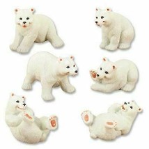 Set of Six Assorted White Polar Bears Shelf Sitter Tabletop Figurine 3.5... - $38.99