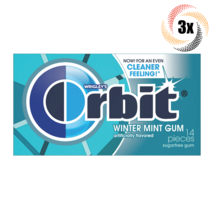 3x Packs Orbit Winter Mint Sugarfree Gum | 14 Pieces Per Pack | Fast Shipping - £9.02 GBP