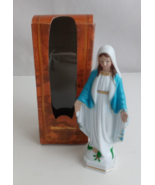Vintage Madonna Virgin Mary On Snake Small Hard Plastic Figurine 6&quot; (B) - $11.87