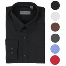 Alberto Cardinali Men's Tailored Fit Long Sleeve Wrinkle Resistant Dress Shirt - $24.14