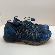 Keen Mens Size 7 Versavent Hiking Shoes Blue Breathable Mesh Bungee Lace Up - $49.49