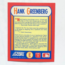 Hank Greenberg 1990 Score #33 MVPs Magic Motion 3D Hologram MLB Baseball Card - £0.77 GBP