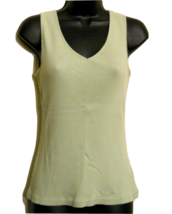 VTG Fashion Bug Perfect Fit Tank Top Small Green Ribbed Sleeveless Shell Shirt - $12.79