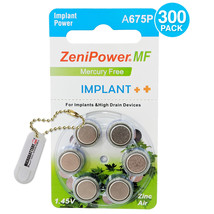 ZeniPower Size 675P Implant Power Cochlear Batteries (300 Pack) + Free Keychain - £128.93 GBP