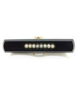 Gold Filled Carved Onyx Bar Pin with Pearls (#J4255) - £178.05 GBP